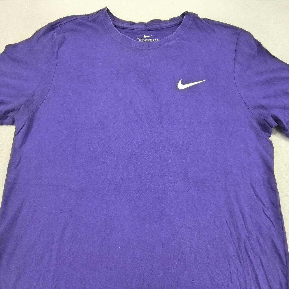 Nike Tee Short Sleeve Casual Crew Neck Shirt Mens Size Medium M Purple White